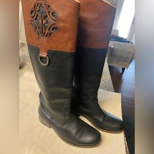 Frye "Melissa Logo" Tall Riding boots 2-Tone Size 5